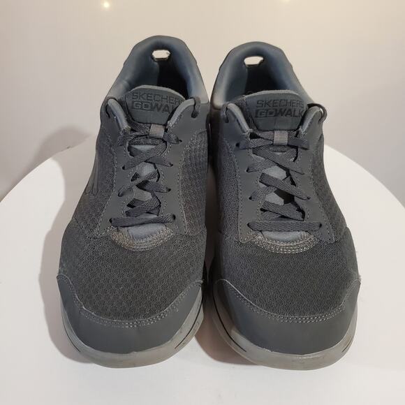 Skechers GO Walk Qualify Goga Mat Mesh Charcoal Black Sneakers Mens Size 8 Shoes - Picture 3 of 12